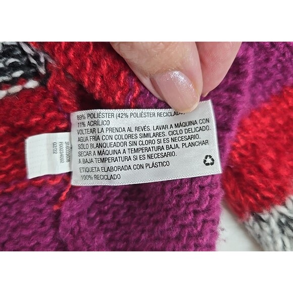 Knox Rose Target Pink Green Red Multi Striped Turtleneck Sweater Size XXL Warm - Picture 11 of 11